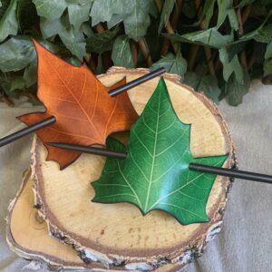 Barrette à cheveux feuille